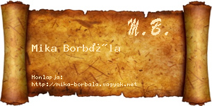 Mika Borbála névjegykártya