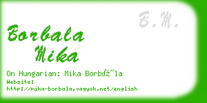 borbala mika business card